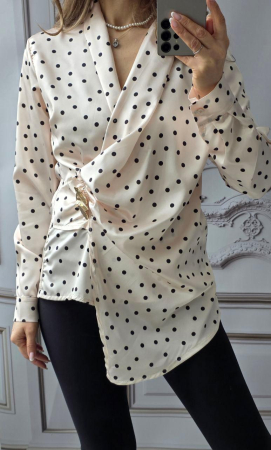 Noutati - Bluză Satin Polka Twist