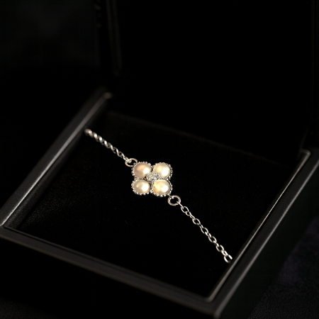 Accesorii si Bijuterii - Bratara Pearl Bloom - Argintiu