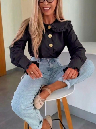 Bluze si tricouri - Camasa cu guler decorativ