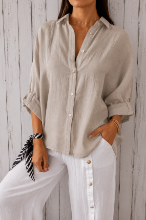 NOUTĂȚI - Cămașă Damă din IN Italian Linen - Crem