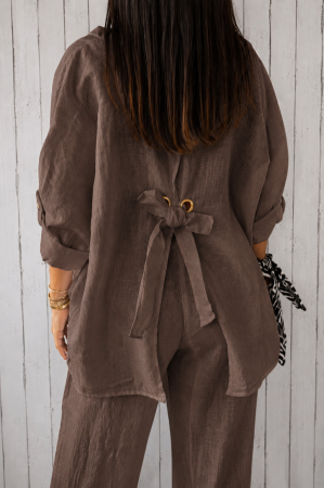 Cămașă Damă din IN Italian Linen - Maro [1]