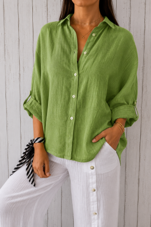 NOUTĂȚI - Cămașă Damă din IN Italian Linen - Verde