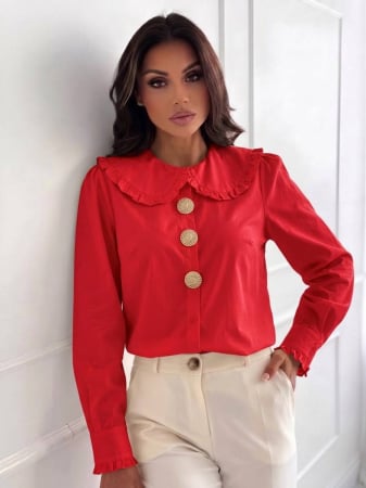NOUTĂȚI - Cămașă Elegantă Rosu cu maneca lunga - Marina