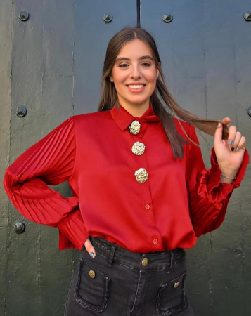 Bluze si tricouri - Camasa Golden Touch Elegance - Rosu