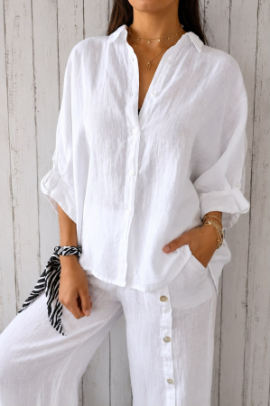 NOUTĂȚI - Cămașă Damă din IN Italian Linen - Alb