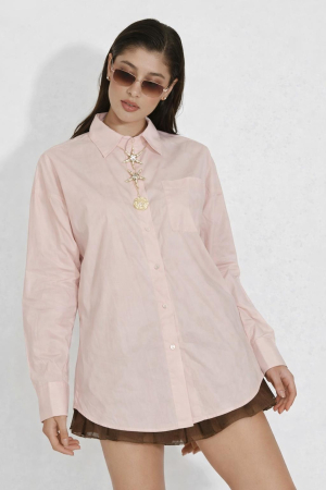 Bluze si tricouri - Cămașă oversized din bumbac – Blush Edition