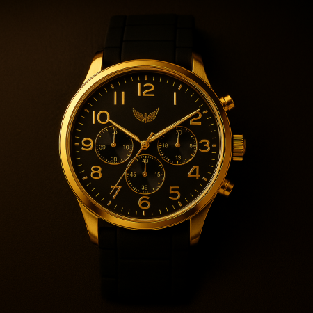 Accesorii si Bijuterii - Ceas  Barbatesc Premium - Black & Gold Elegant Edition