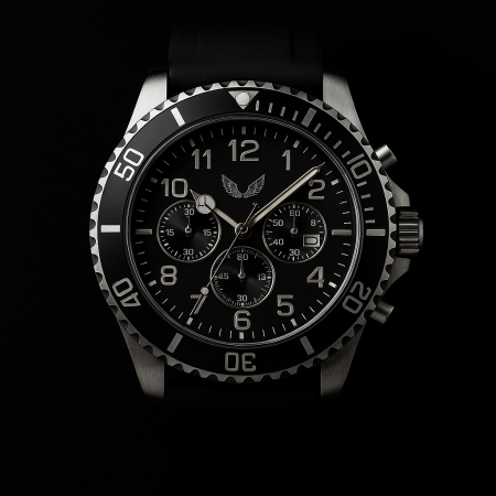 Accesorii si Bijuterii - Ceas Barbatesc Premium - Silver & Black Sport Edition
