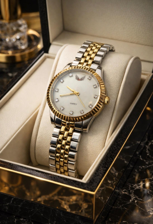 Accesorii si Bijuterii - Ceas Damă Bicolor Golden Elegance