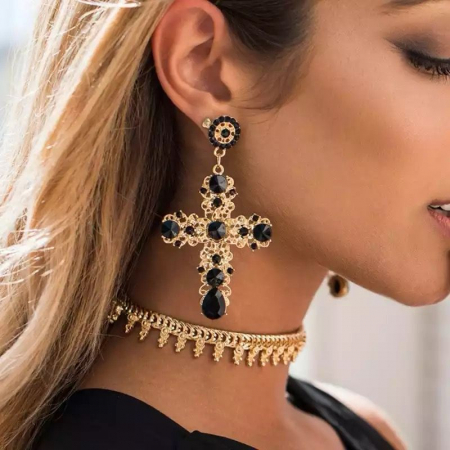 Accesorii si Bijuterii - Cercei Baraque Luxury - Auriu