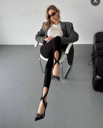Colanti lycra cu calcai incrucisat - Contur Chic Leggings [2]