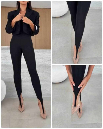 Pantaloni Colanti si Blugi - Colanti lycra cu tiv despicat