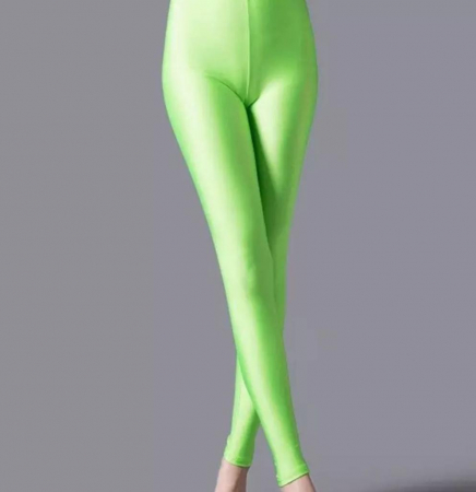 Pantaloni Colanti si Blugi - Colanti Lycra Luciosi - Verde Neon