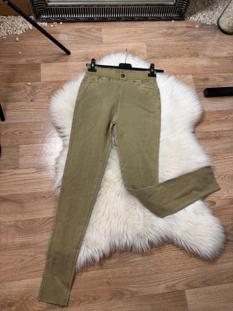 LICHIDĂRI DE STOC - OUTLET - Colanți Skinny Fit Casual - Kaki