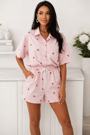 Treninguri și Compleuri - Compleu 2 Piese Casual Strawberry Kiss - Roz