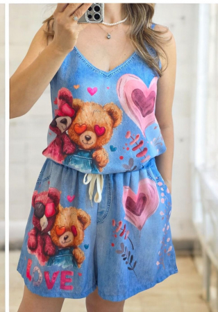 Treninguri si Compleuri - Compleu - Denim Love Set Summer Teddy