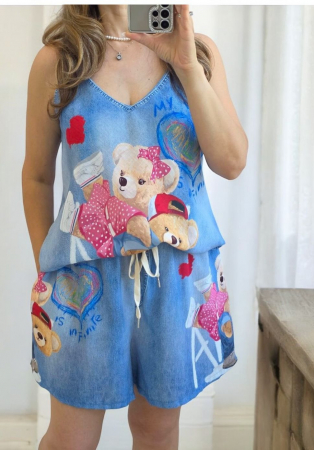 Treninguri si Compleuri - Compleu - Denim Love Set Teddy Vibes