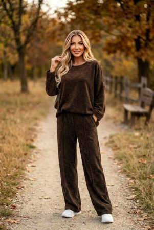 ÎMBRĂCĂMINTE - Compleu din catifea cu pantaloni largi Serena - Maro