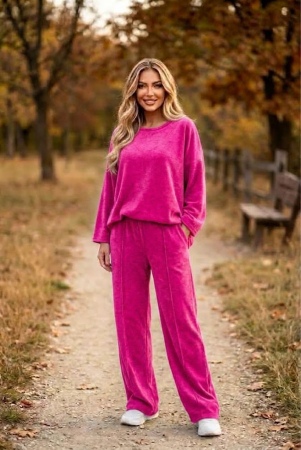 ÎMBRĂCĂMINTE - Compleu din catifea cu pantaloni largi Serena - Roz