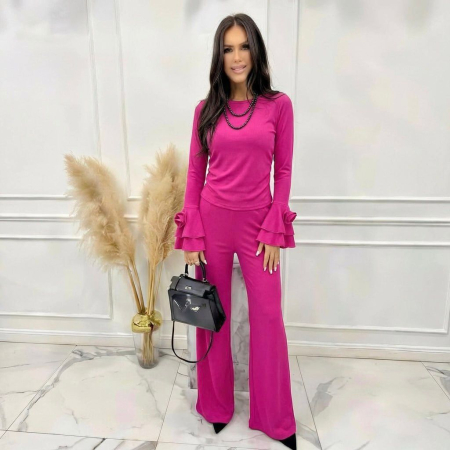 Treninguri si Compleuri - Compleu elegant negru cu mâneci cu volane – Black Signature Set