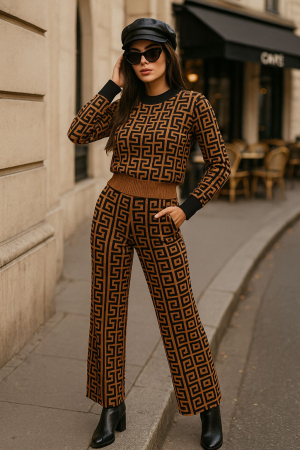 Treninguri si Compleuri - Compleu - Geometric Knit