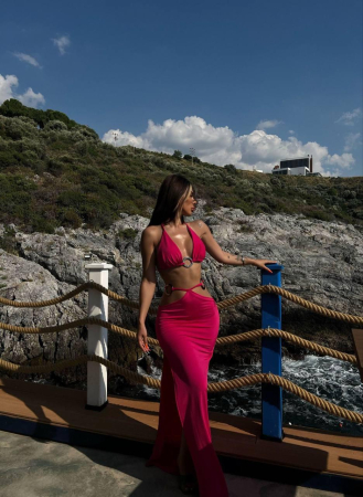 NOUTĂȚI - Compleu Maxi Ibiza Glow - Roz Fuchsia