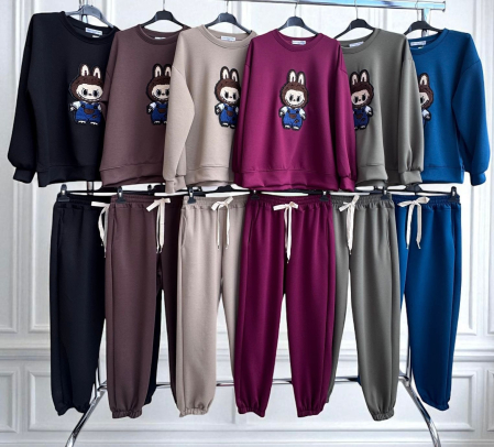 Compleu Sport Casual cu Personaj Cartoon – 2 Piese Damă [2]