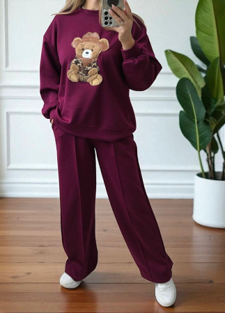 Treninguri si Compleuri - Compleu Sport Casual cu Ursuleț – 2 Piese Damă