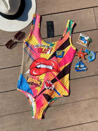 Articole si haine de plaja - Costum de baie intreg - PopArt Splash
