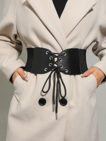 Accesorii si Bijuterii - Curea neagra piele tip corset #2