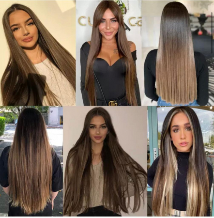 Extensii de păr - Extensii Par PREMIUM - SATEN NATURAL INCHIS LIGHT