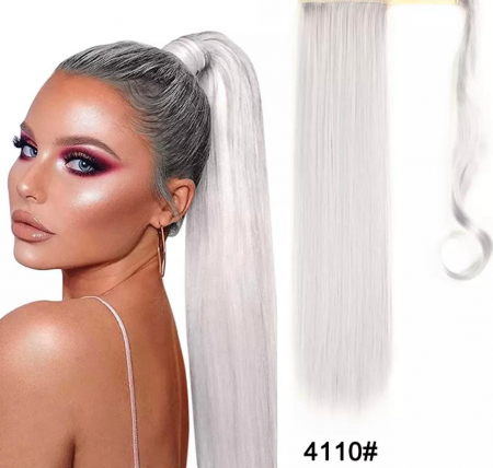 Extensii de păr - Extensii Par - Tip Coada ALB PLATINAT