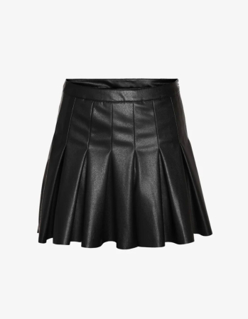 Fustă mini plisată din piele ecologică – Urban Pleat [1]