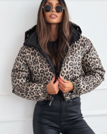 Geaca 2 fețe - Negru + Animal Print [4]