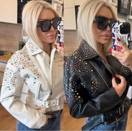 Noutati - Geaca piele accesorizata - Roxette