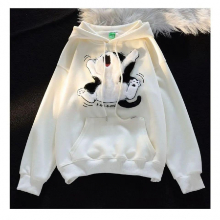 Bluze si tricouri - Hanorac Pisica - Alb #02