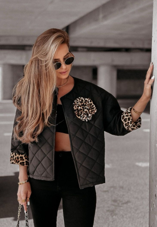 Noutati - Jachetă Quilted - Negru