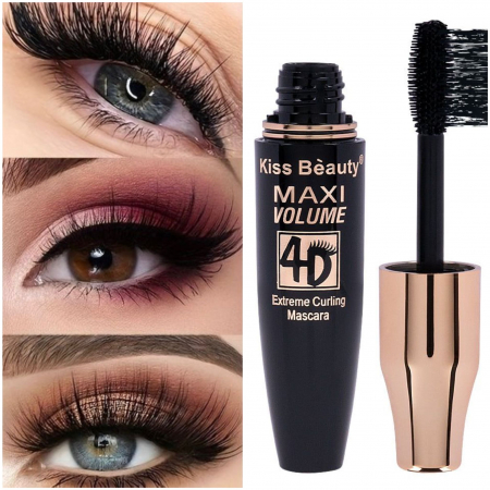 Cosmetice - Mascara 4D Maxi Volume Extreme Curling Kiss Beauty