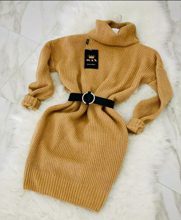 Rochii si Fuste - Rochie-pulover MELISSA- GALBEN MUSTAR