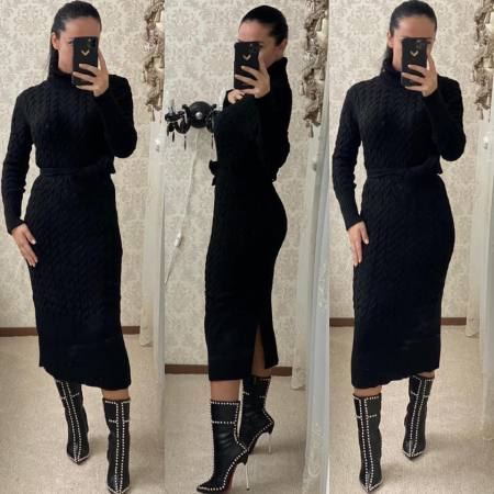 Rochii si Fuste - Rochie tricot MELANIE - NEGRU