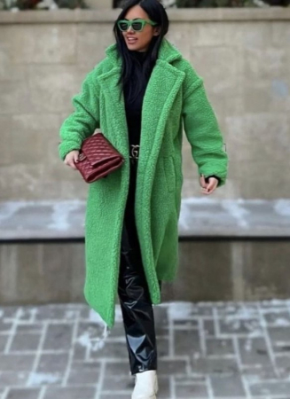 Palton pufos Minna - Verde [1]