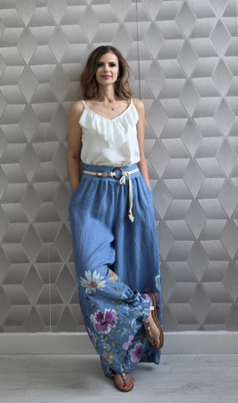 NOUTĂȚI - Pantaloni Casual din IN Primavera - Bleu