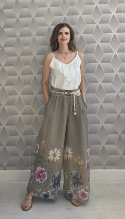 NOUTĂȚI - Pantaloni Casual din IN Primavera - Kaki