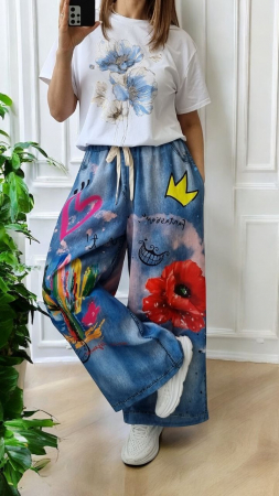 Pantaloni Colanti si Blugi - Pantaloni cu imprimeu - Joyful #01