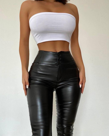 Noutati - Pantaloni din piele ecologica - Black Illusion