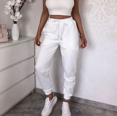 Pantaloni Colanti si Blugi - Pantaloni Livia - White