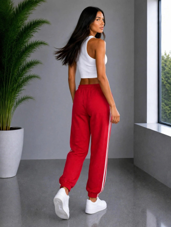 Pantaloni Madison Sporty Stripes - Rosu [1]