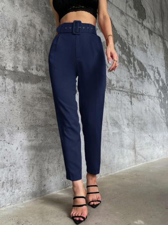 Pantaloni Colanti si Blugi - Pantaloni Office + Curea CADOU - Bleumarin