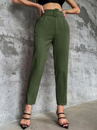Pantaloni Colanti si Blugi - Pantaloni Office + Curea CADOU - Kaki