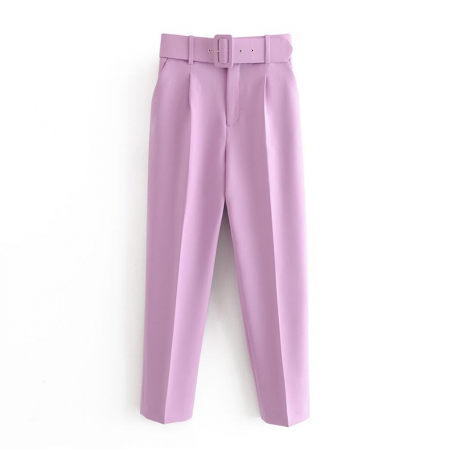 Pantaloni Colanti si Blugi - Pantaloni Office + Curea CADOU - Lila
